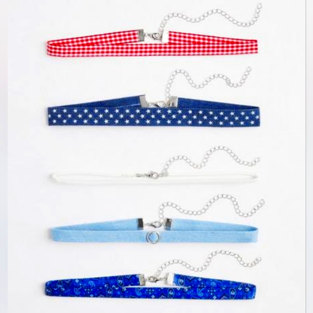 Torrid Americana Print Choker Set of 5